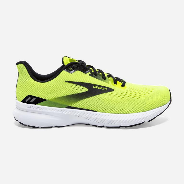 Brooks Launch 8 NZ - Men's Light Cushion Road Running Shoes - Nightlife/Black/White/GreenYellow (640